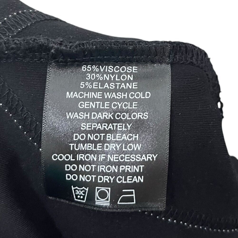 Maniere De Voir Compression Leggings Women's Size 14 Black White Trim High Rise - Picture 11 of 12